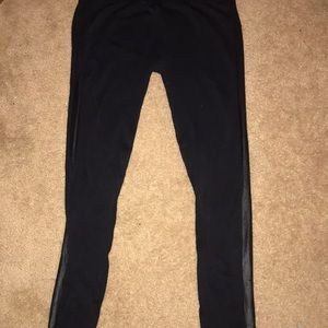 Black pants with leather